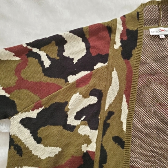 Retro FOX Camo green cardigan - Picture 7 of 11